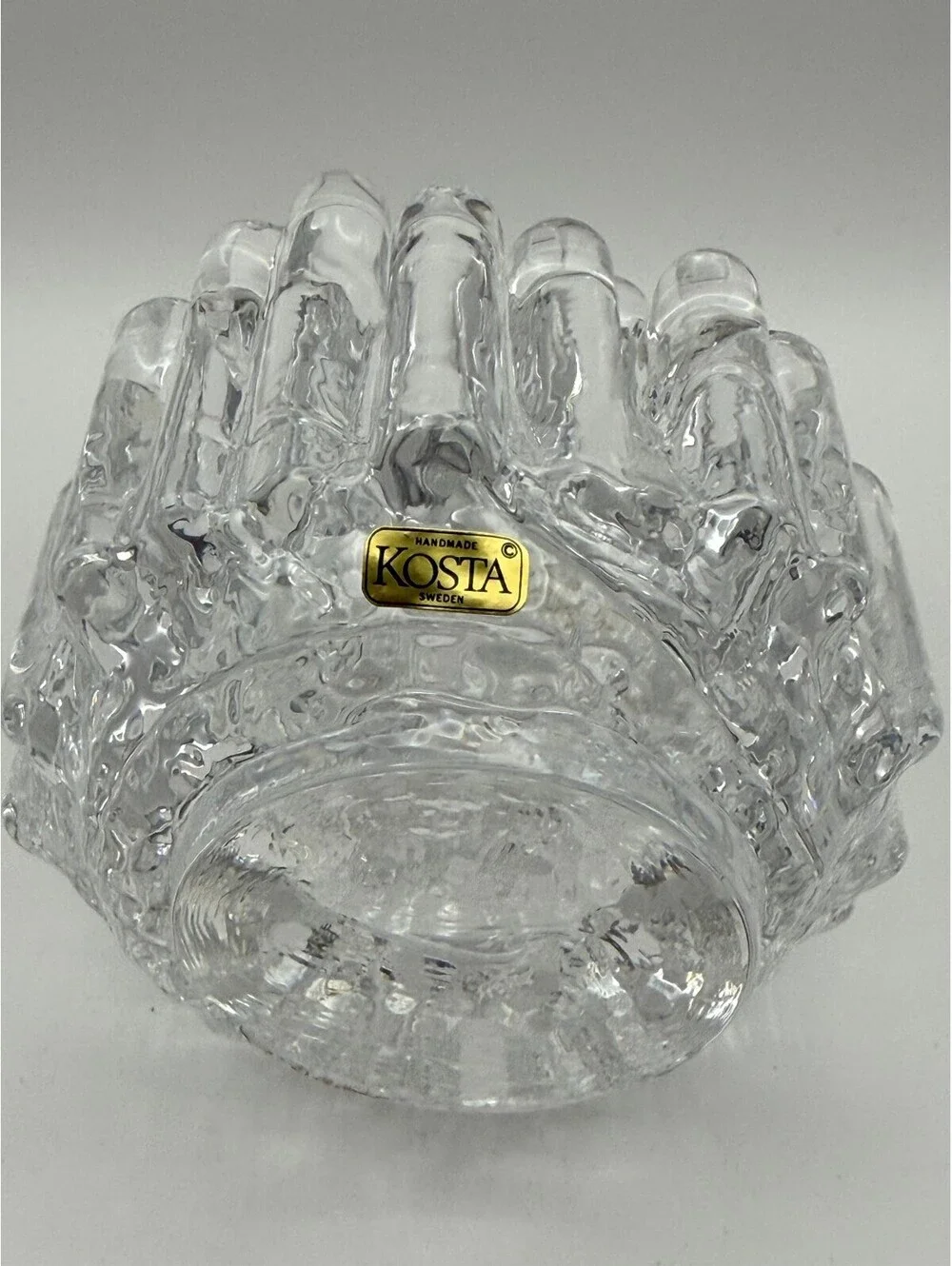 Kosta Sweden Art Glass Candle Holder Votive Scandinavian Handmade Crystal
